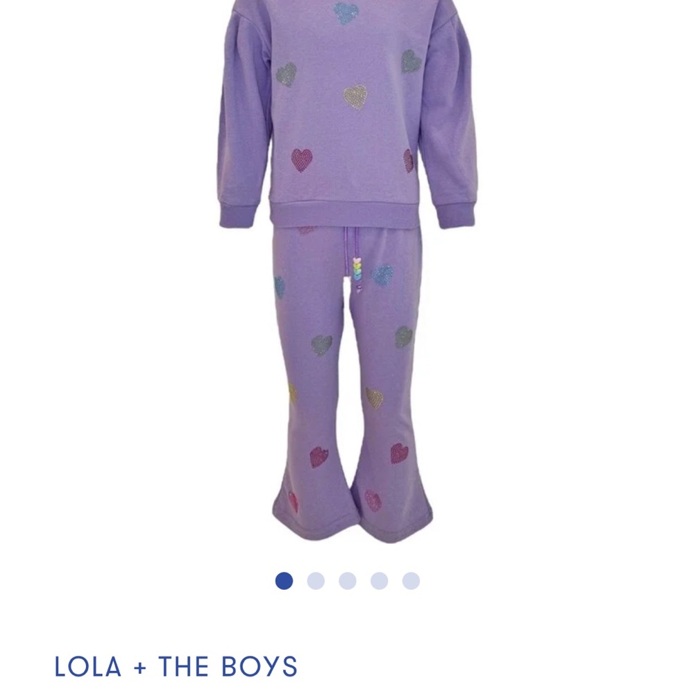 Lola + The Boys Lavender Heart Pajama Set
